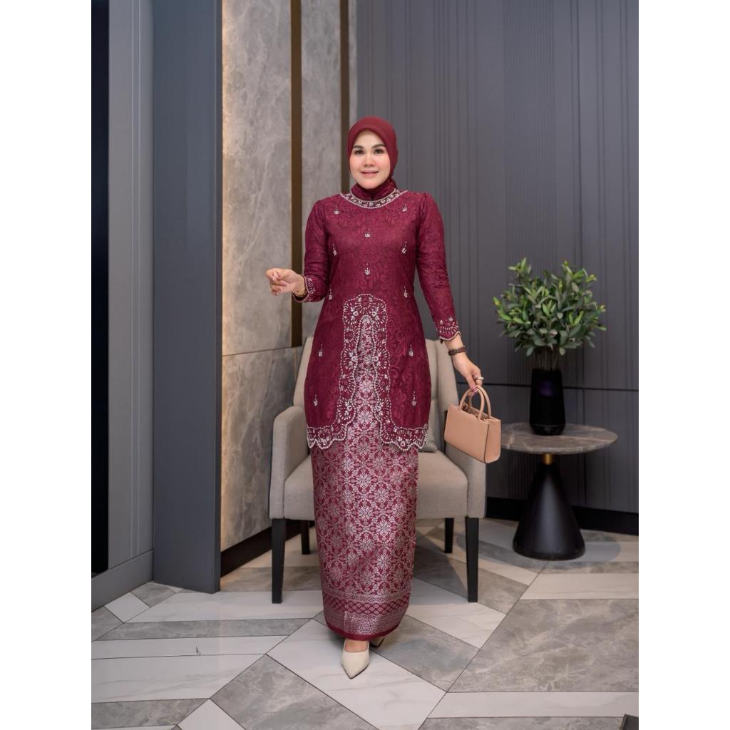 Set Tunik Burkat Nala || Tunik Burkat Full Furing || Kebaya Wisuda Lamaran || Seragam Brukat