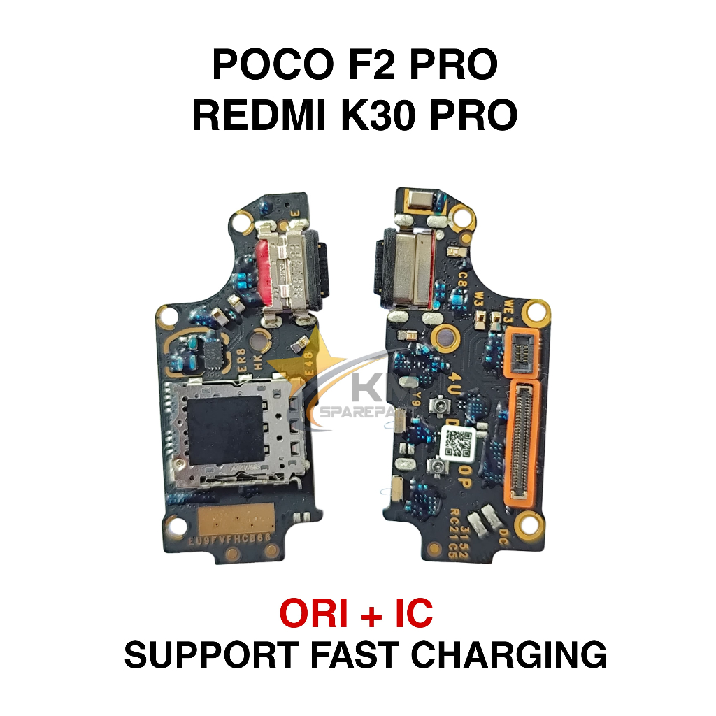 Konektor Charger Xiaomi Poco F2 Pro Redmi K30 Pro Ori Pcb Board Usb Papan Cas Mic