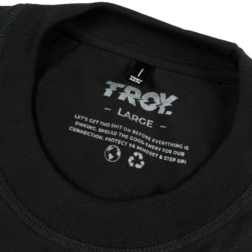 Troy Company Double Sleeve Double Layer Longsleeve Tshirt Pure Black Gaze - Kaos Lengan Panjang Hitam DSD 2582