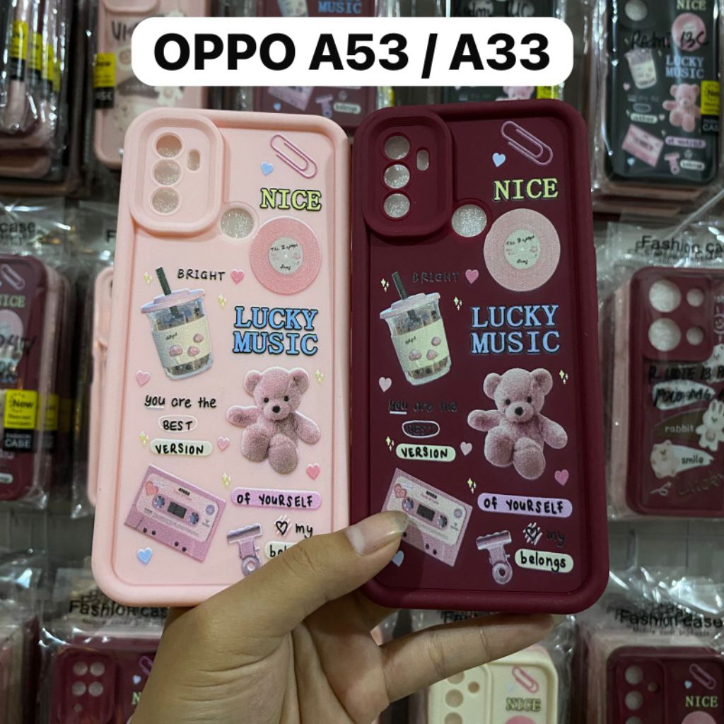 CASING SILIKON MOTIF BERUANG MILK TEA OPPO A53 / A33