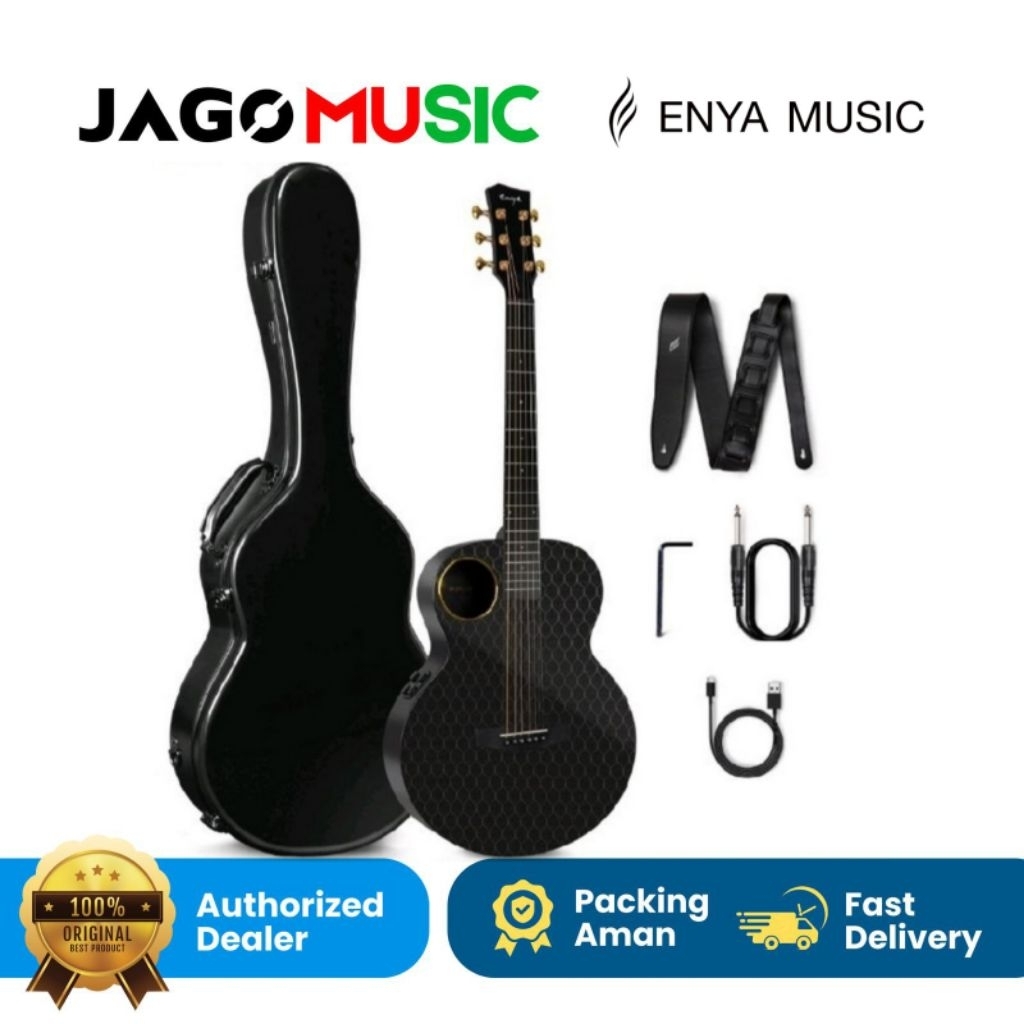 Gitar Akustik Elektrik Gitar Enya X4 Pro Mini S4 Eq 36inch Carbon
