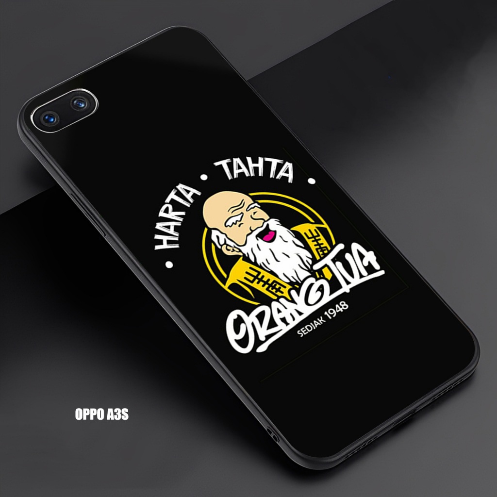(FC76) Softcase Kaca Glossy For OPPO A3S - Motif Cowo  - Casing Anti Pecah Anti Gores dan Kotoran