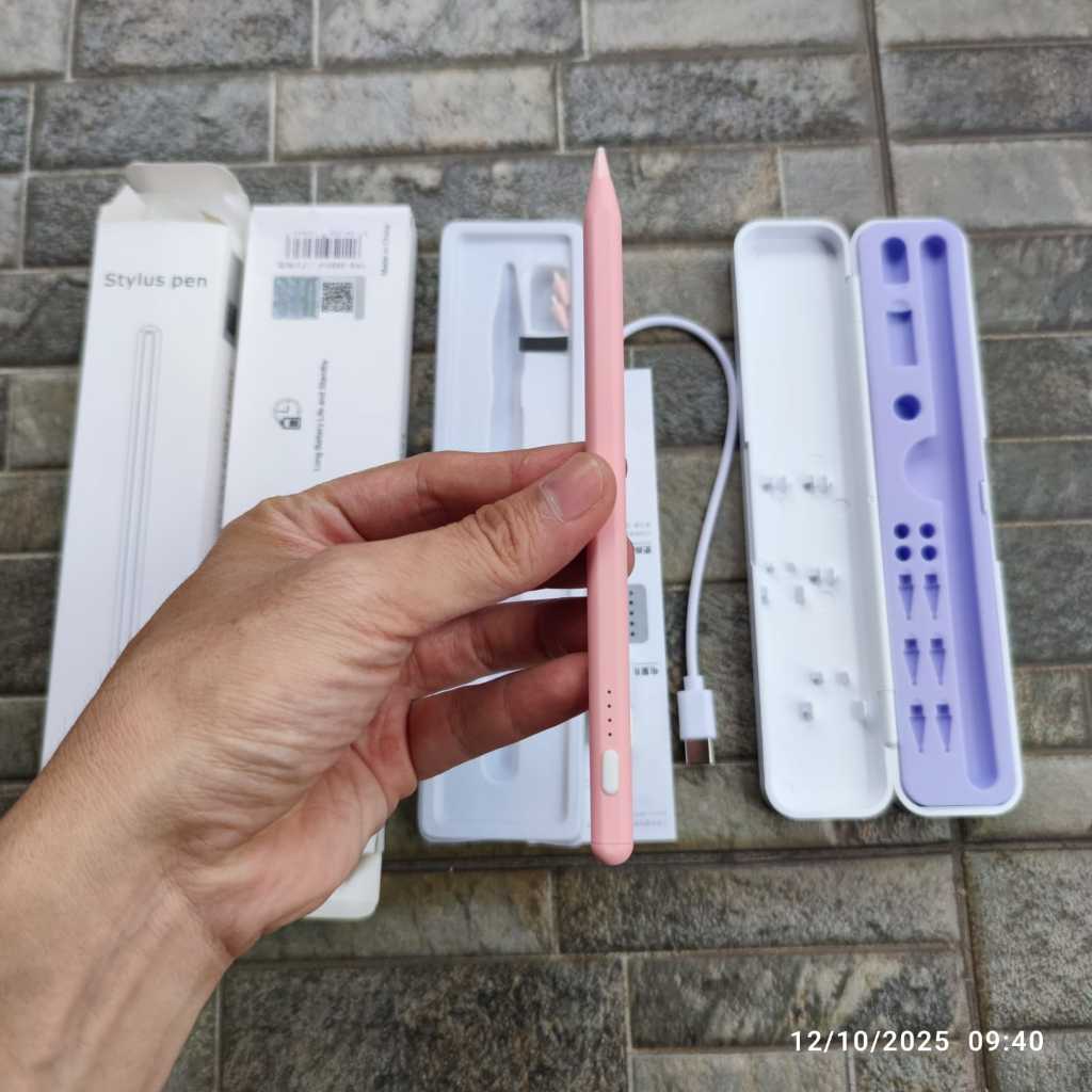 Second Bekas Warna Pink BASIKE Stylus Pen Universal Capacitive Pencil for Tablet Apel iPad Phone Xia