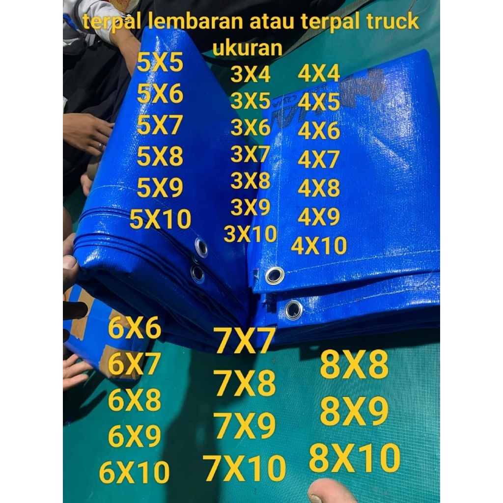 terpal truck/lembaran type A12 ukuran 8X6 6X6 4X5 4X6