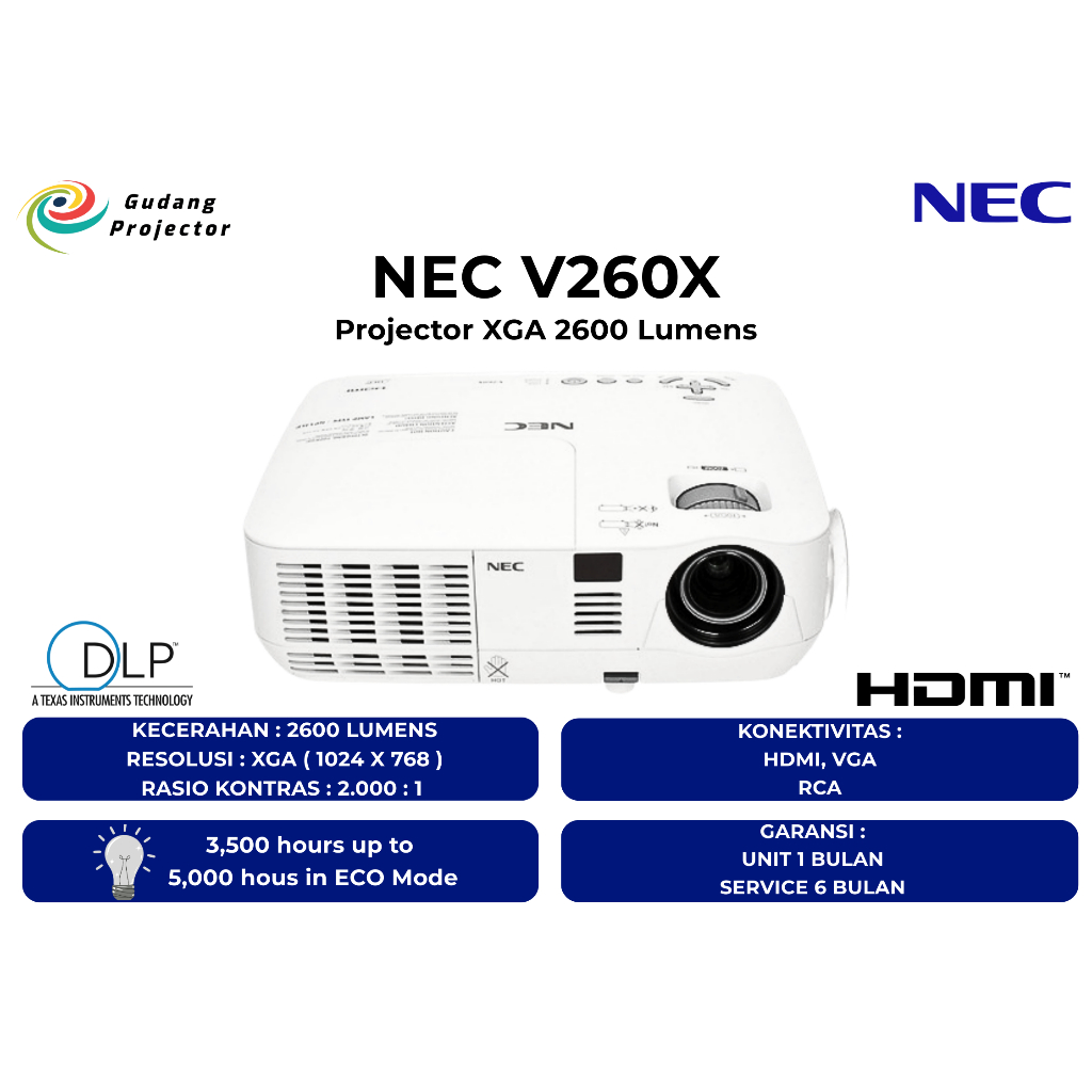 Proyektor Second NEC V260X HDMI 2600 Lumens