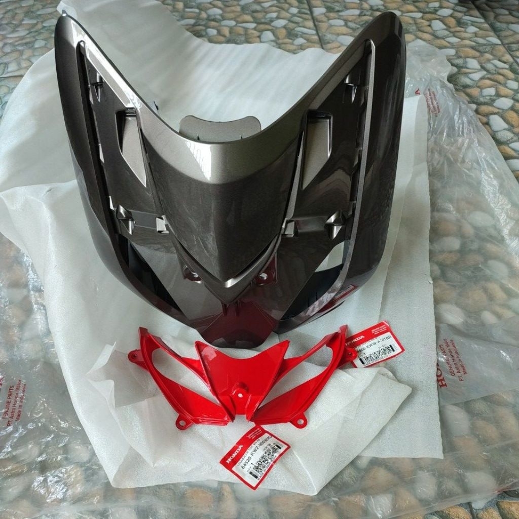 TAMENG DEPAN BODY DEPAN REVO DX 110 REVO AT MATIC REVO ABSOLUTE 64500-KWW-A70TBR COKLAT SET GARNISH 