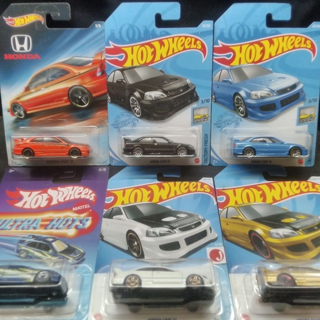 Hotwheels Honda Civic SI Hitam Biru Gold Emas Putih Ultra Hots