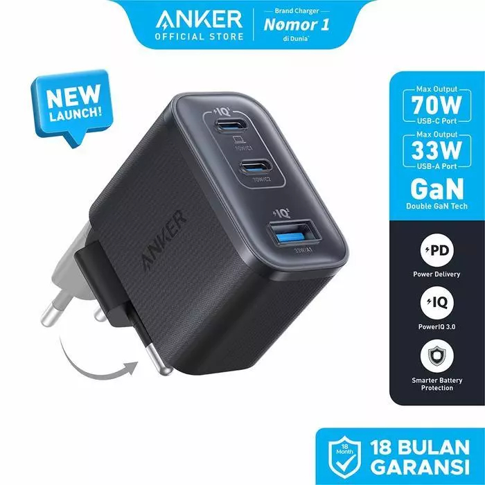 Anker Nano 70W Gan Double-Gan Portable Charger - A121A