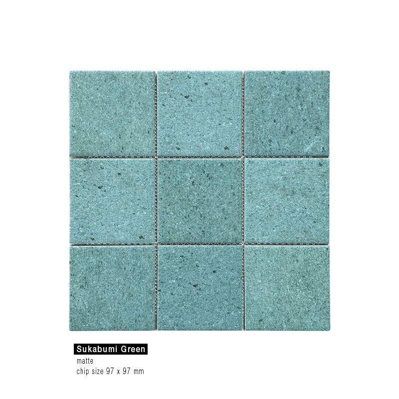 Mozza Tile Type SUKABUMI GREEN - Mosaic Mozaic Mosaik Mozaik Keramik Kolam Renang Batu Alam Warna Hi
