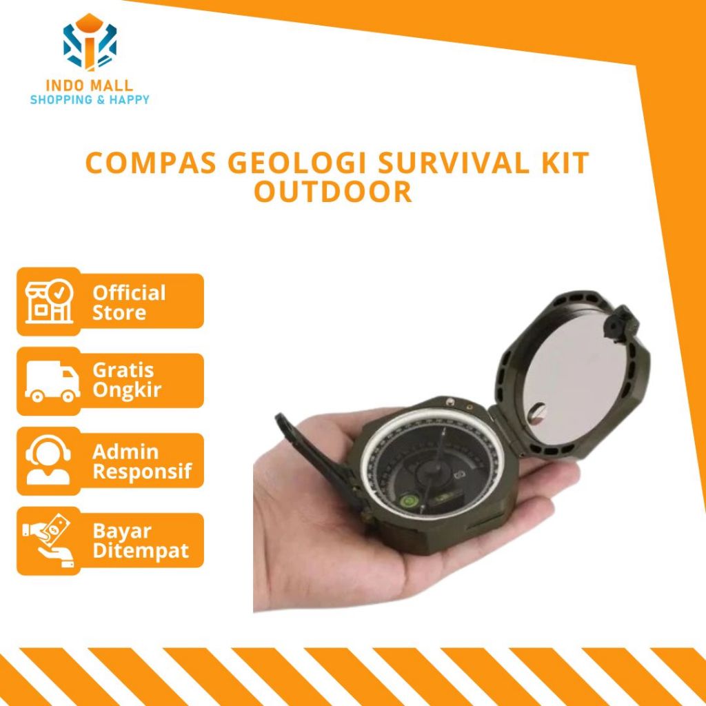 Kompas Geologi / Compas Geologi Survival Kit Outdoor Sport Gunung 4.7 / Kompas Geologi Tentara