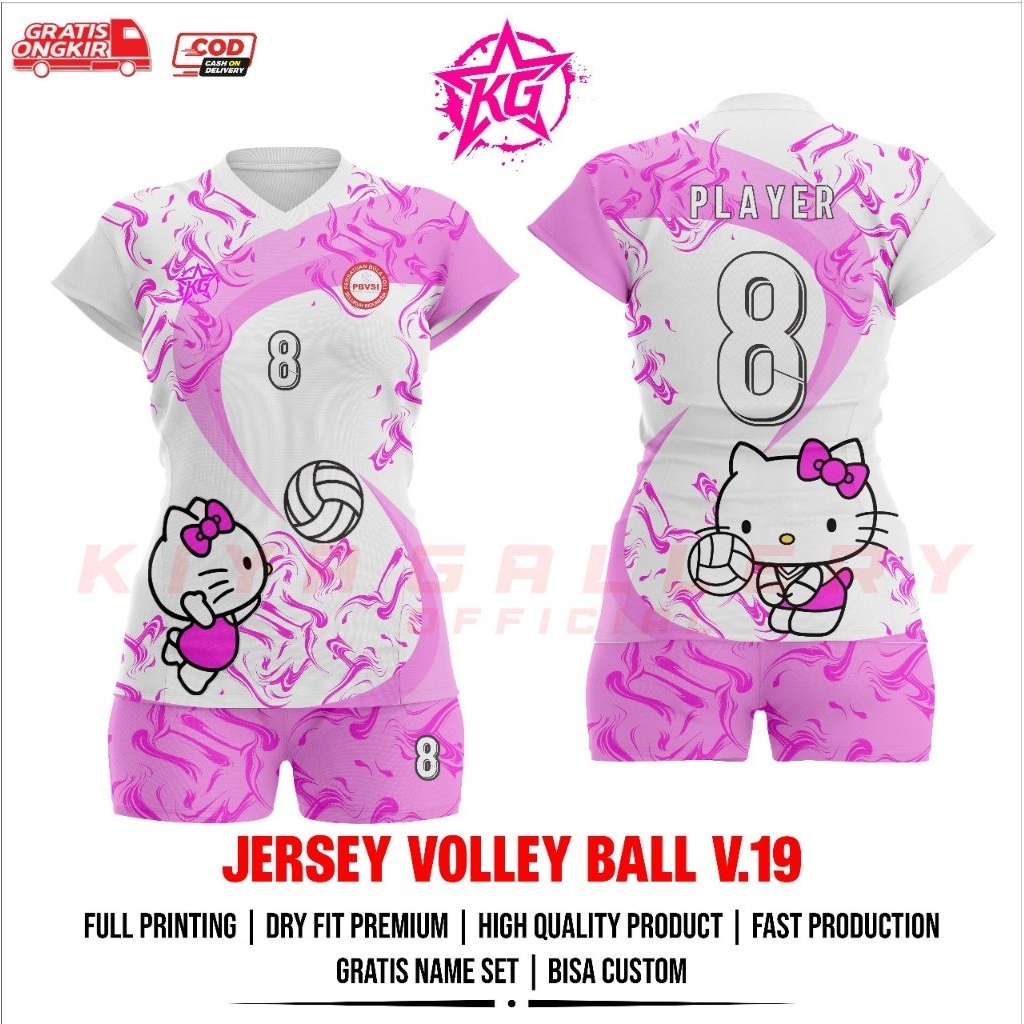 JERSEY BAJU VOLI WANITA V.19 FULL PRINTING GRATIS NAMA DAN NOMOR