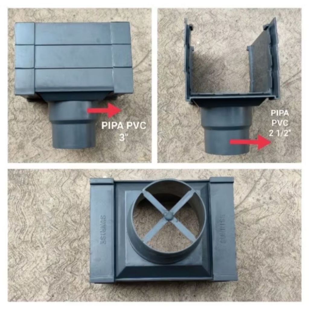 Corong Talang Air Kotak PVC 4” SBG Corong Talang Kotak