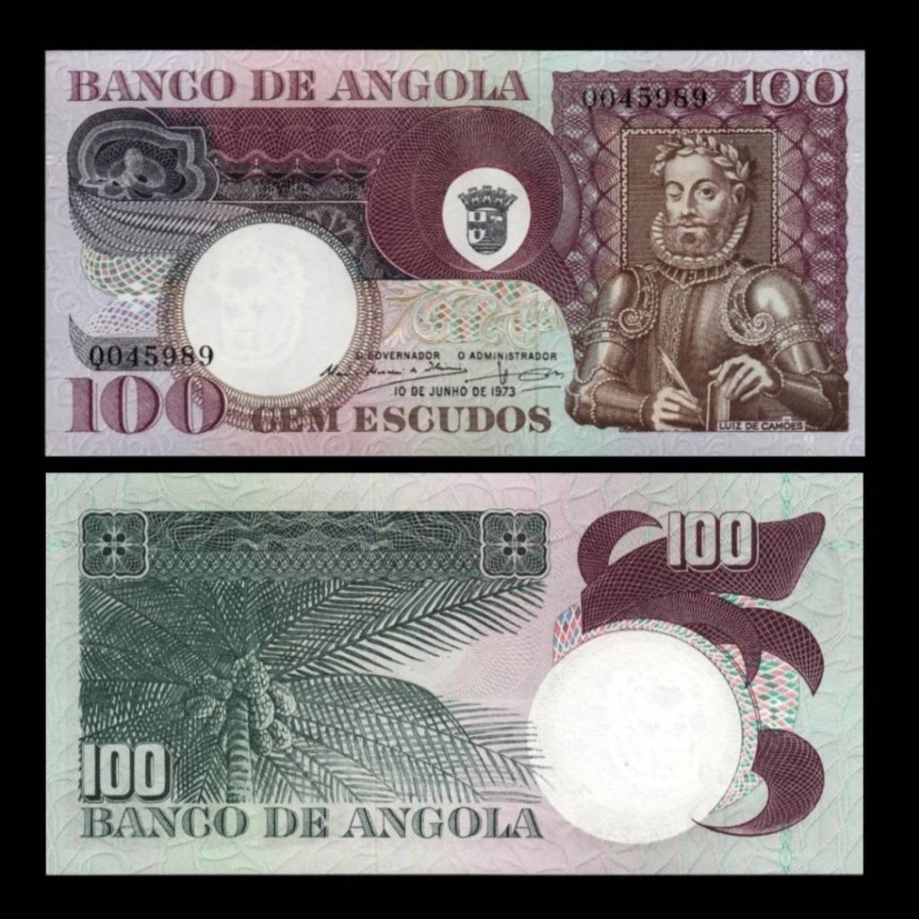 UANG ANGOLA 100 ESCUDOS 1973 UNC GRESS P 106 ORIGINAL BANKNOTE