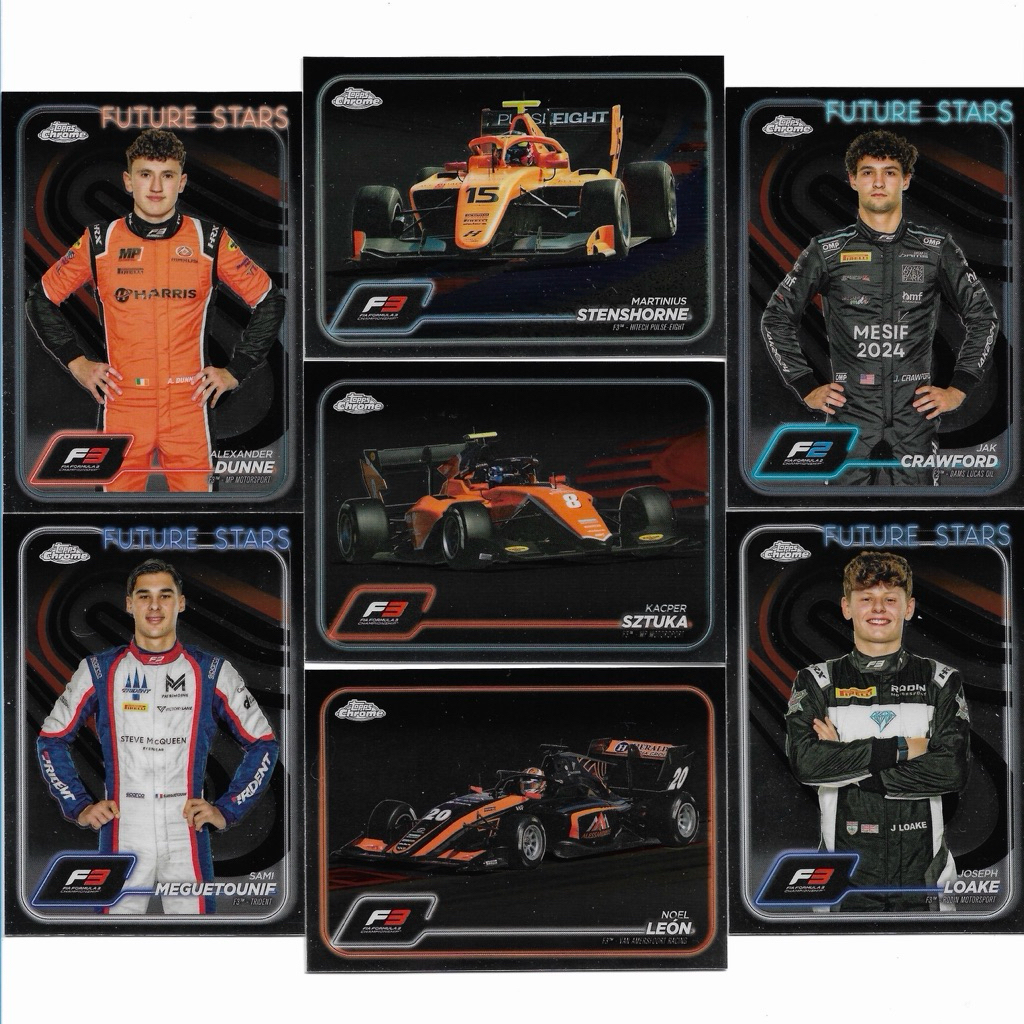 Kartu f2 & f3 Topps Chrome - Alexander Dunne, Jak Crawford, Martinius Stenshorne, Sami Meguetounif, 