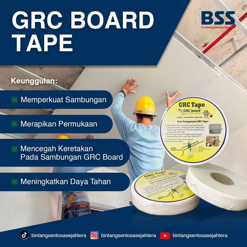 GRC Board Tape Kasa Kain Lakban Atap Plafon