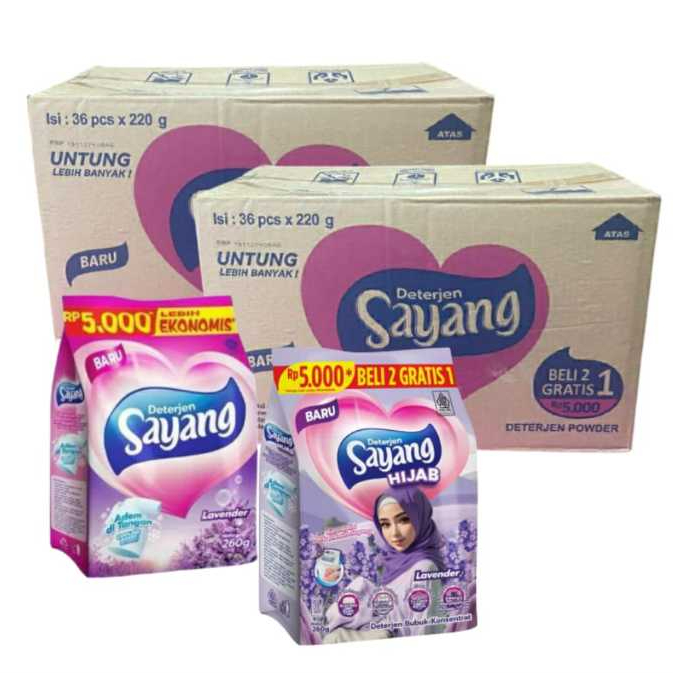 [GROSIR] PAKET 3PCS DETERGEN SAYANG 220gr | Deterjen sayang Rose 220gr Beli 2 Gratis 1 | Detergen Sa