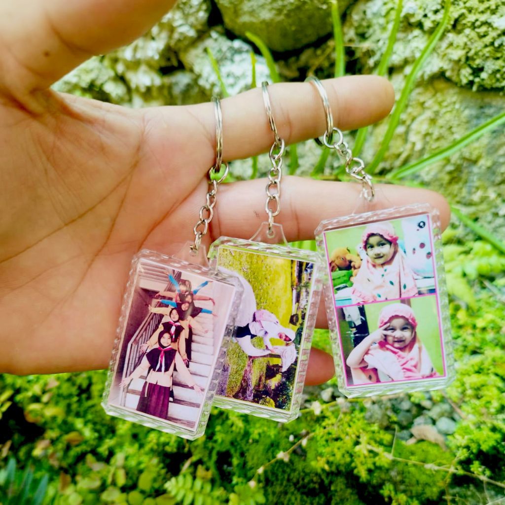 Gantungan kunci custom nama foto lucu