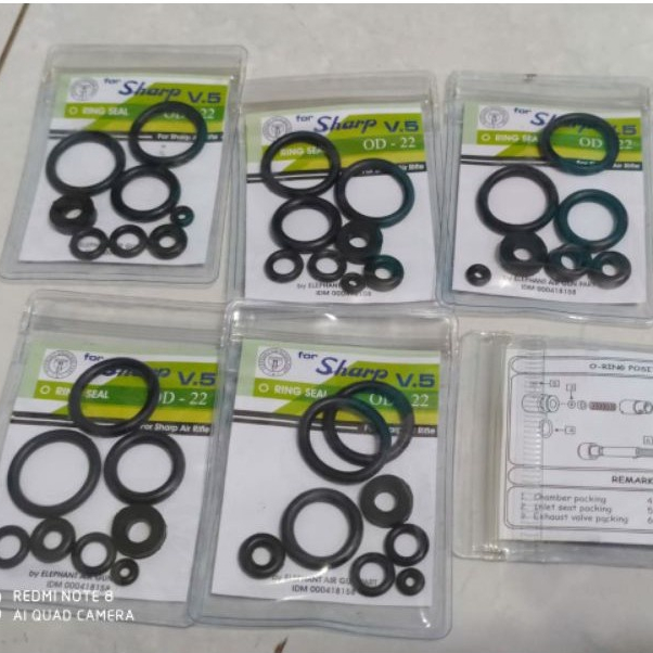 Sil tabung v5 elephant seal O-RING tabung sharp v5 sil oring v5 od22 ORIGINAL elephant