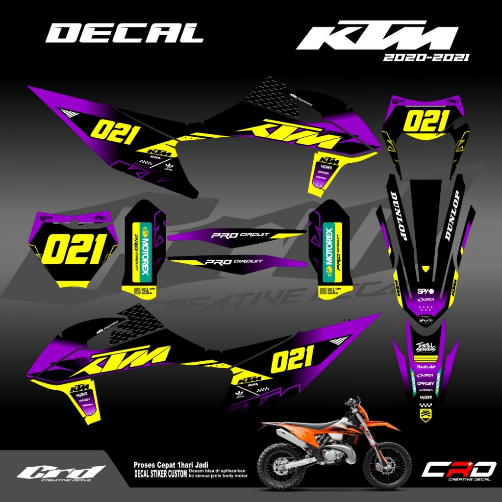 Decal Stiker Motor KTM 250-450 Tahun 2020-2022 Decal KTM 250 exc Jual Decal Ktm 2020 Up