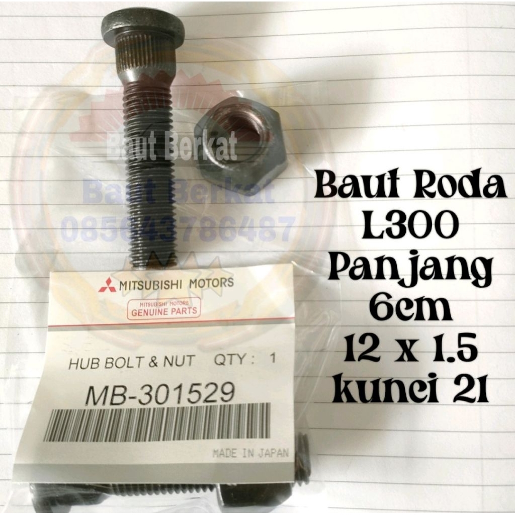 baut roda panjang L300 triton kuda baut panjang mitsubishi 6cm baut roda L300 baut roda triton baut 