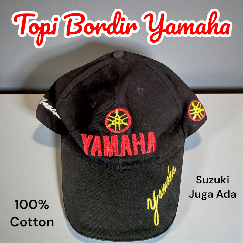 Topi Bordir Yamaha / Suzuki , Logo Garputala  / S , ( Suzuki Juga Ada )