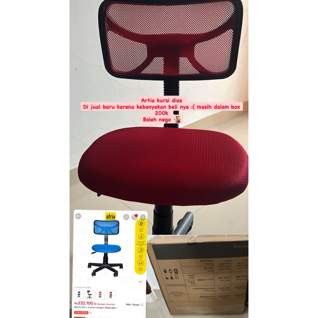 Preloved Kursi Kantor BARU DAN SETENGAH HARGA