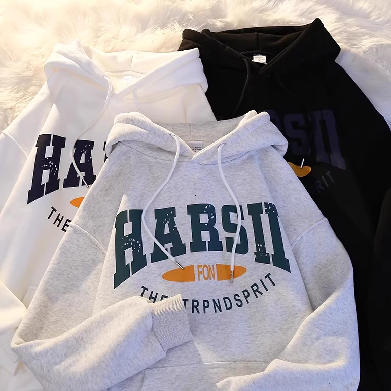 Hoodie Sweater Tebal Kualitas Terbaru Lembut Jaket Putih Sporty Casual Katun Letter Distro Remaja Un