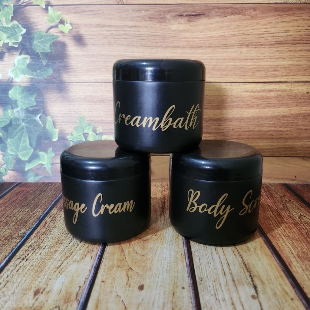 TEMPAT LULUR 250ML HITAM DOFF GOLD NEW AESTHETIC  JAR WADAH TEMPAT SABUN COLEK HAIR MASK