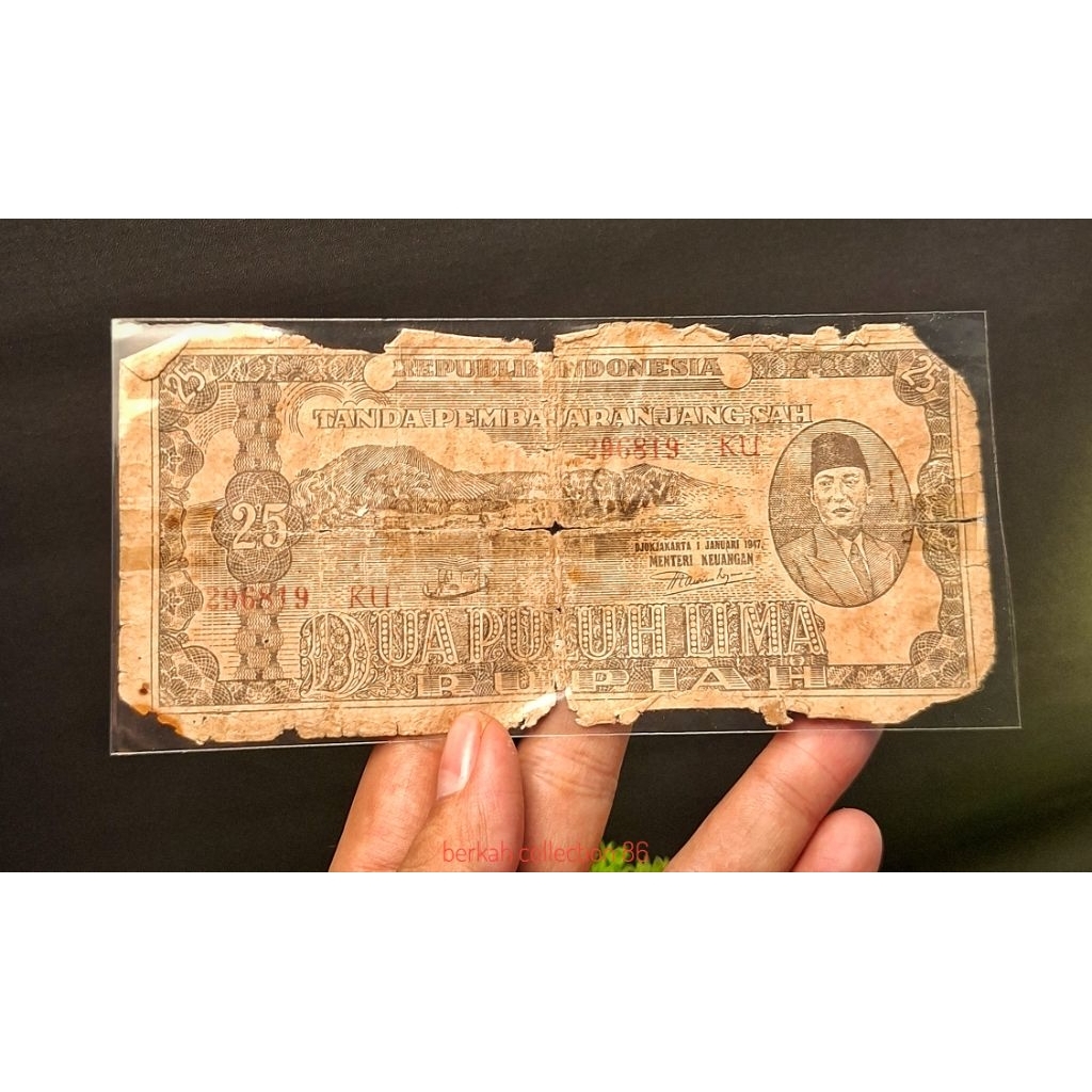 uang kuno 25 seri ori tahun 1947 (B4)