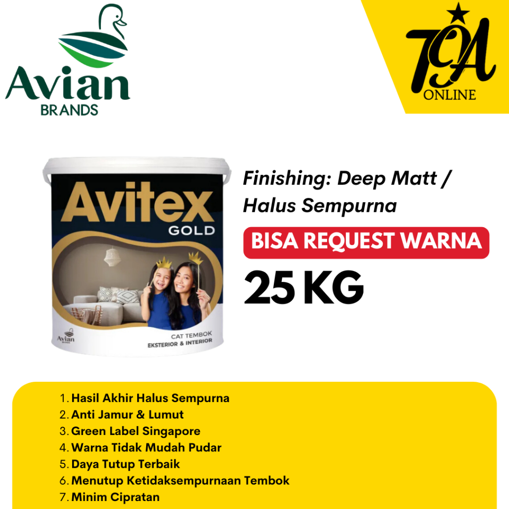 AVIAN Avitex Gold Cat Tembok Interior & Exterior Tinting Color 25 KG