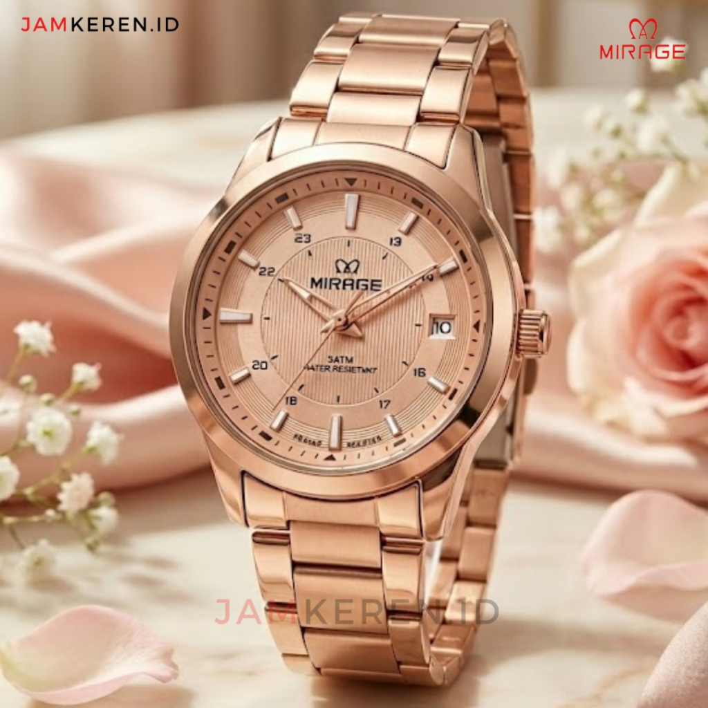 Jam Wanita | Jam Tangan Rantai Wanita | Jam Tangan Mirage 8907 LD Stainless Steel Original Anti Air