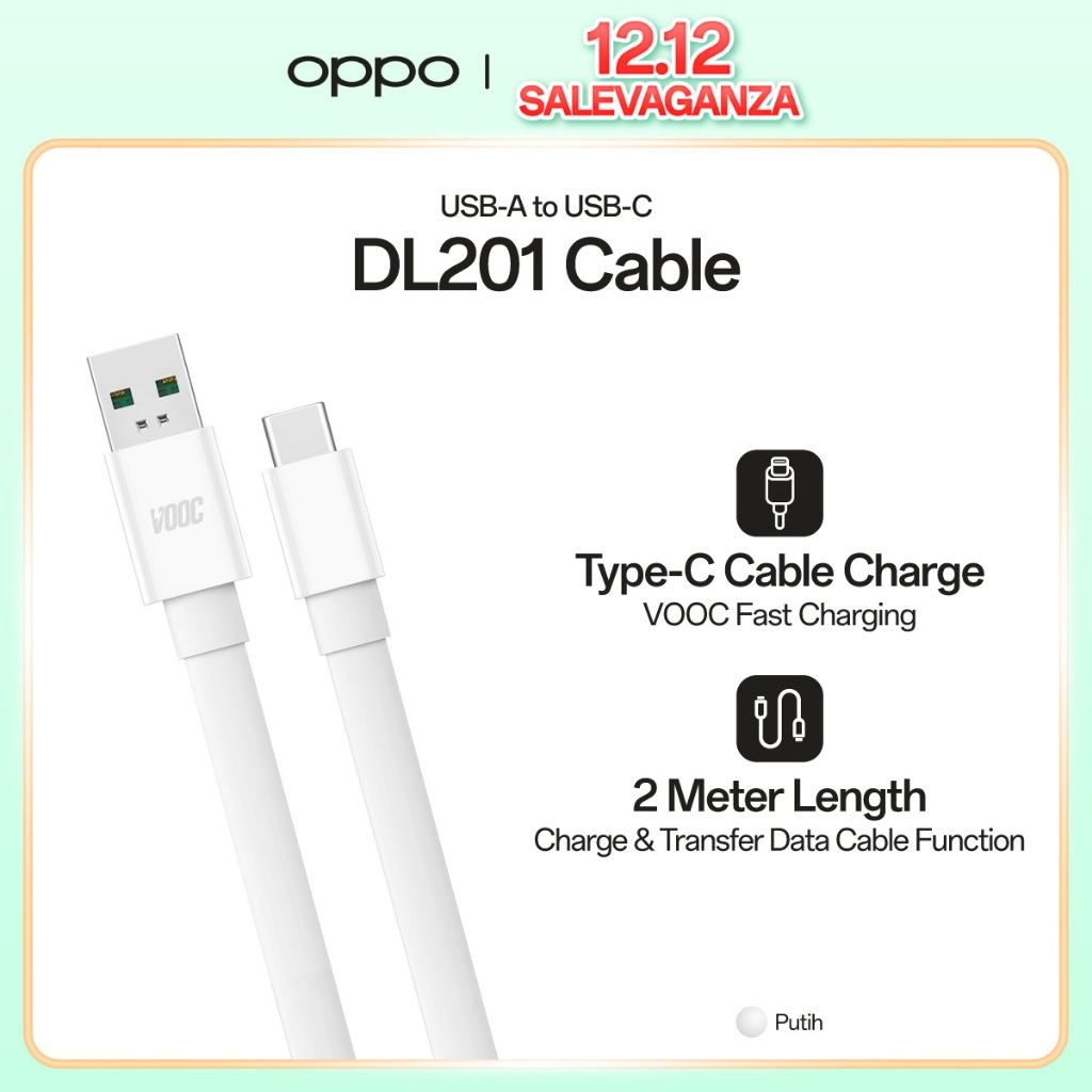 OPPO Cable DL201 USB A To USB-C 6.5A (2M)