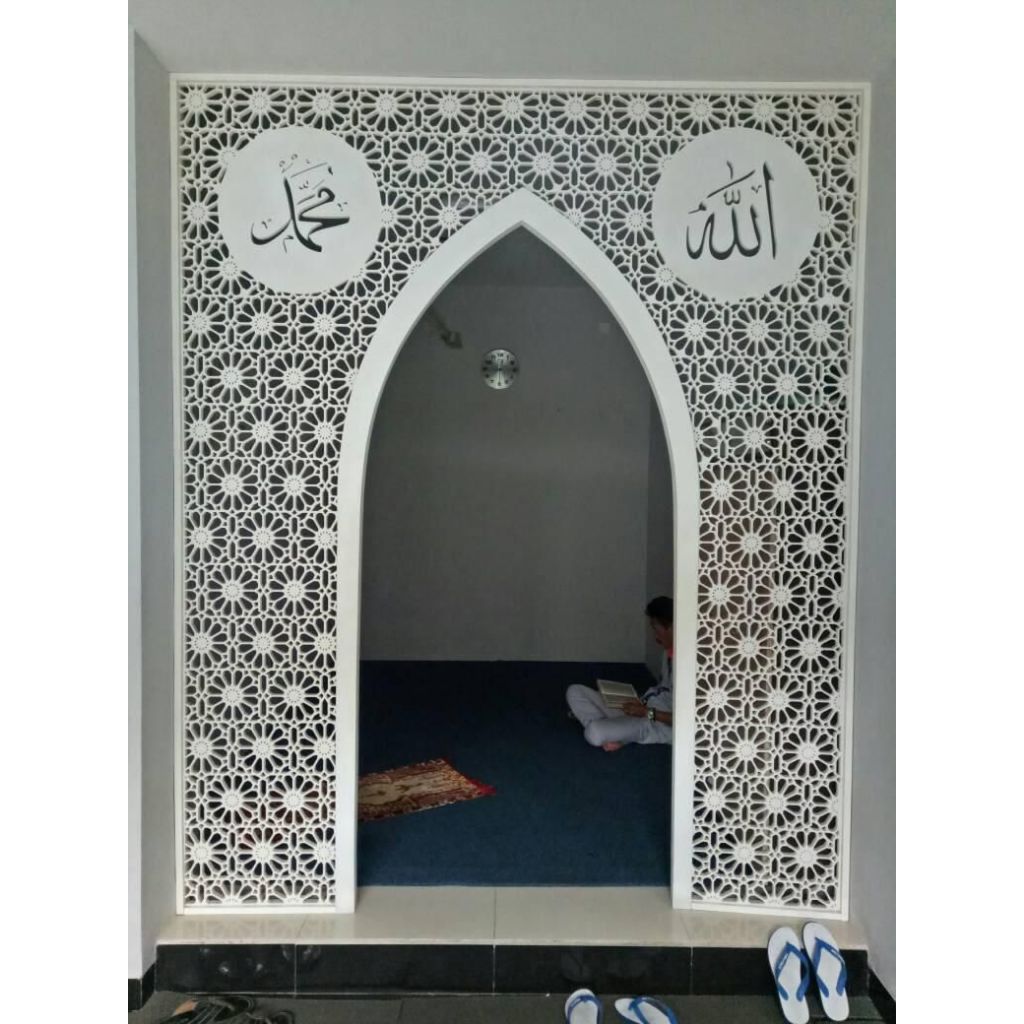 Mihrab PVC Dekorasi Rumah Islami Mewah Elegan