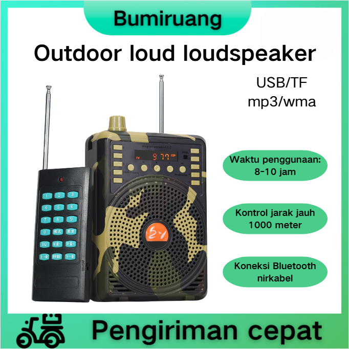 BumiRuang  Bird Caller Speaker Impor MP3 Speaker Buruan Bluetooth/Pemanggil Buruan 48W Di Lengkapi M