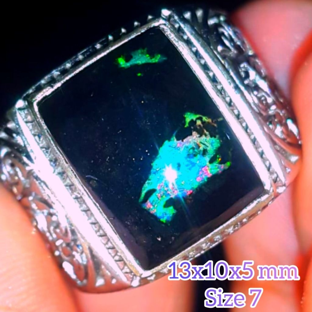 Cincin Batu Black Opal Sempur Banten Jarong Natural Bahan Ranting