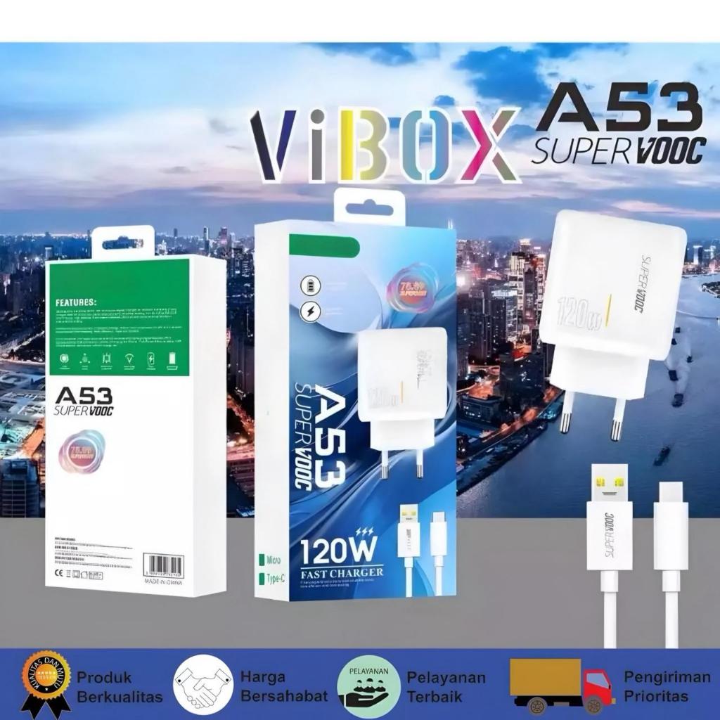Charger Oppo A53 5G 120W Super Vooc + Kabel Data Micro / Type C Kompatible Semua Hp Smartphone Andro