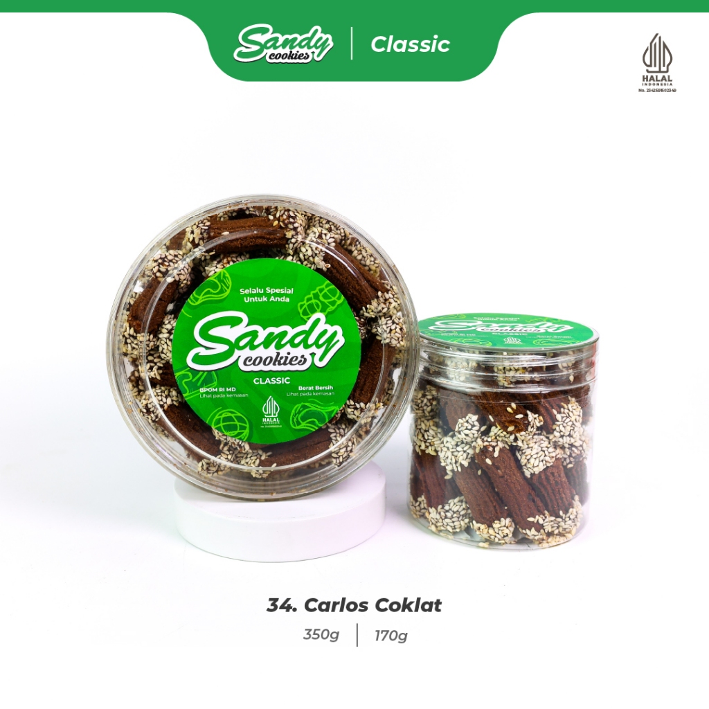 34. Carlos Coklat - Kue Kering Sandy Cookies Classic