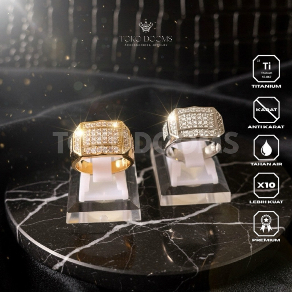 cincin fashion pria zirkon super mewah dan elegan