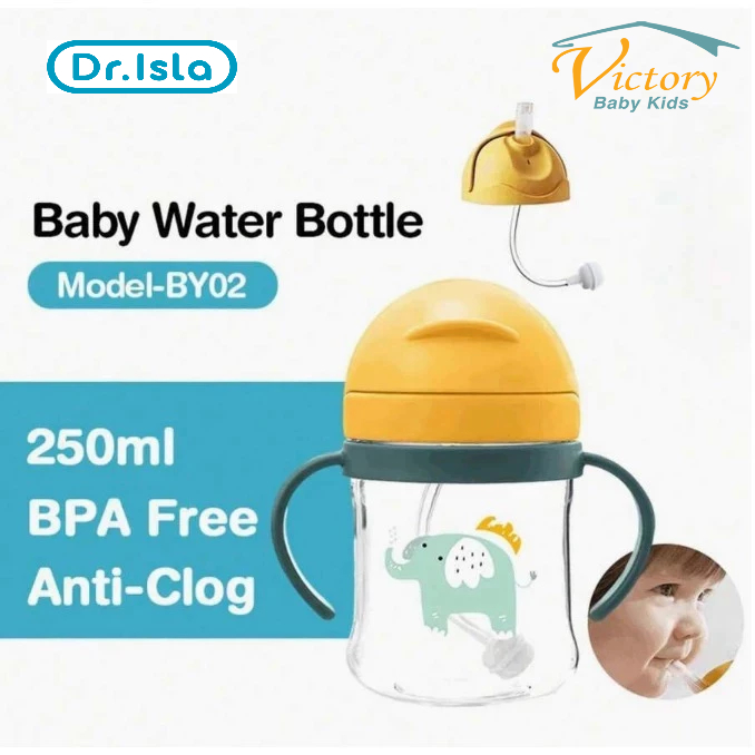 Dr Isla Children Straw Drinking Cup Botol Minum Bayi Anak Sedot Water Bottle BY02