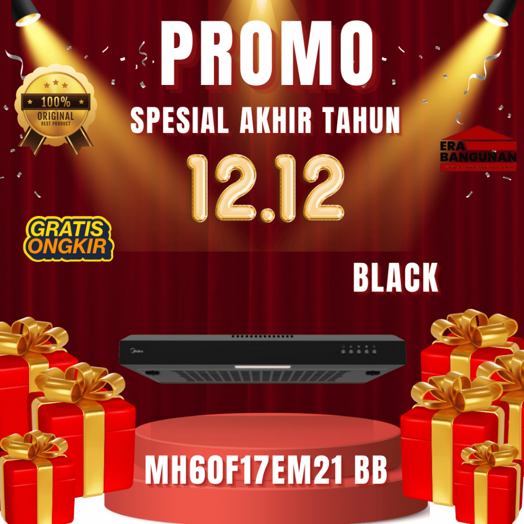 Midea MH-60F17EM21BB Cooker Hood - Penghisap Asap Dapur Slim