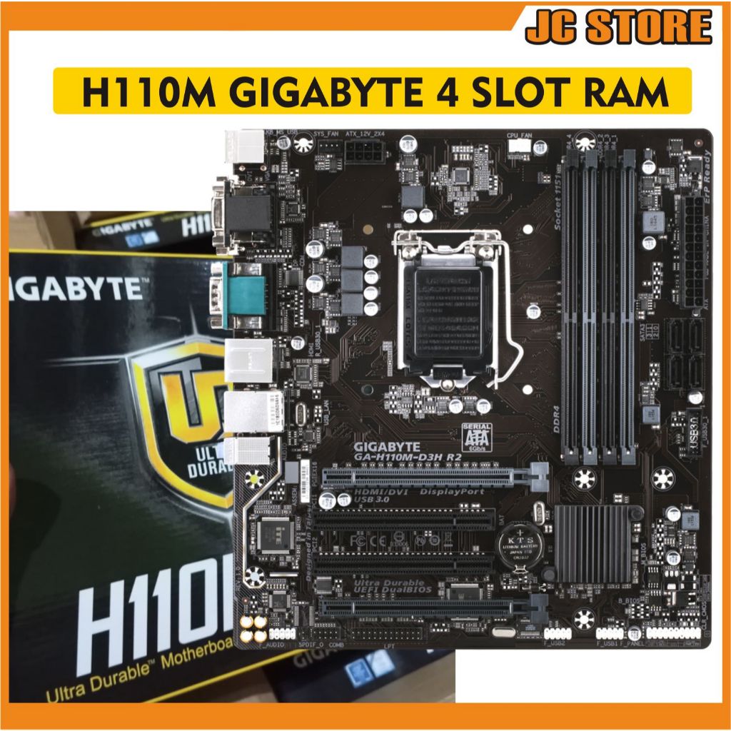 MOTHERBOARD LGA 1151 GIGABYTE H110 PI 4 SLOT RAM