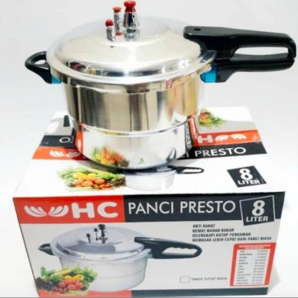 PANCI PRESTO HC STAINLESS 4L 8L 12L PRESSURE COOKER SERBAGUNA
