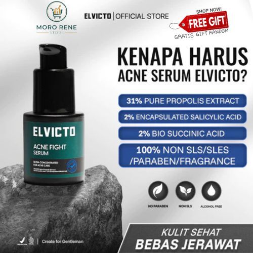 ELVICTO ACNE FIGHT SERUM 20ml |Serum Anti Jerawat Serum Pereda Jerawat Serum Wajah Pria Serum Jerawa