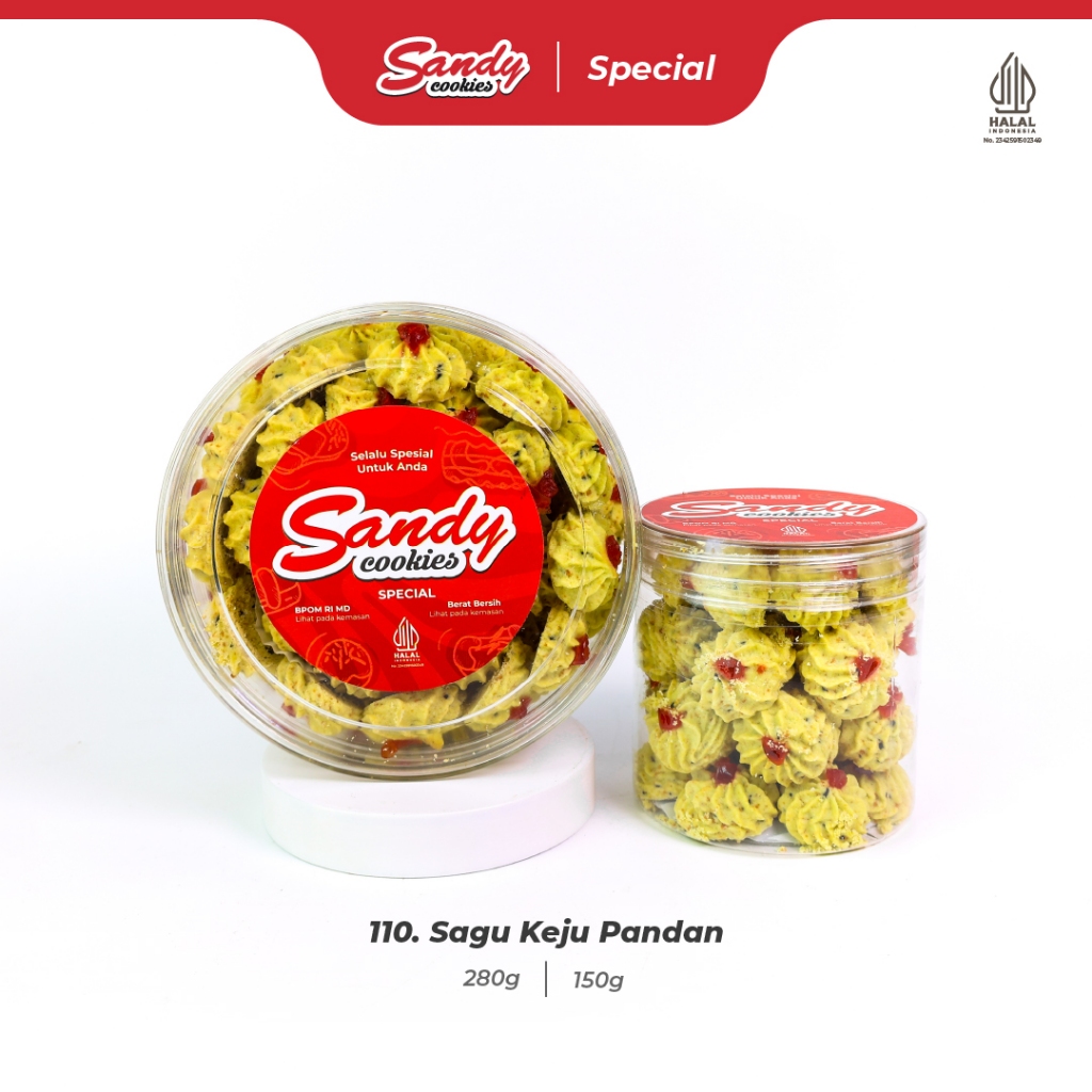 110. Sagu Keju Pandan - Kue Kering Sandy Cookies Special