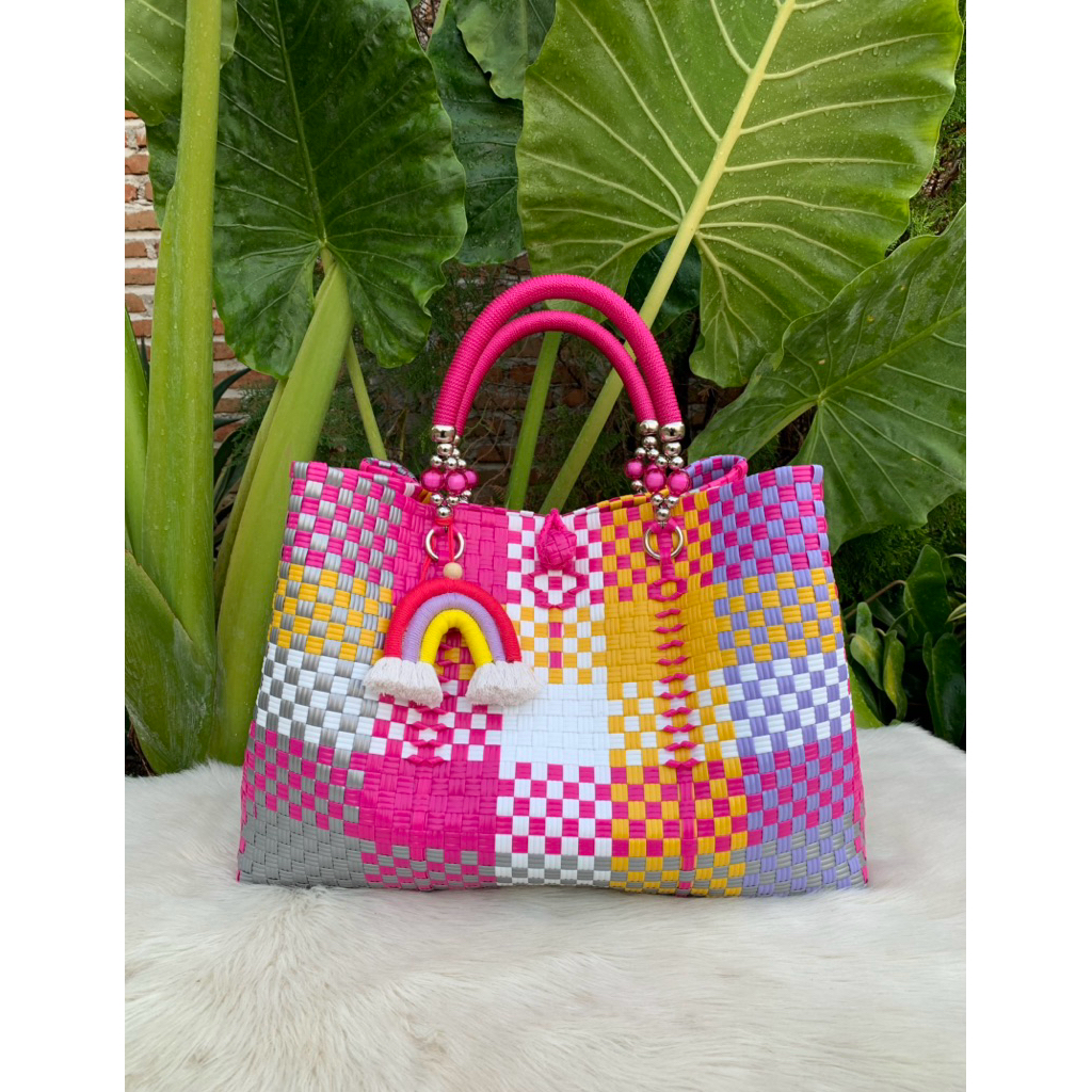 Tas Wanita Jumbo Besar Tas Anyaman Jumbo Tas Anyaman Plastik Jali Premium Tas Jinjing