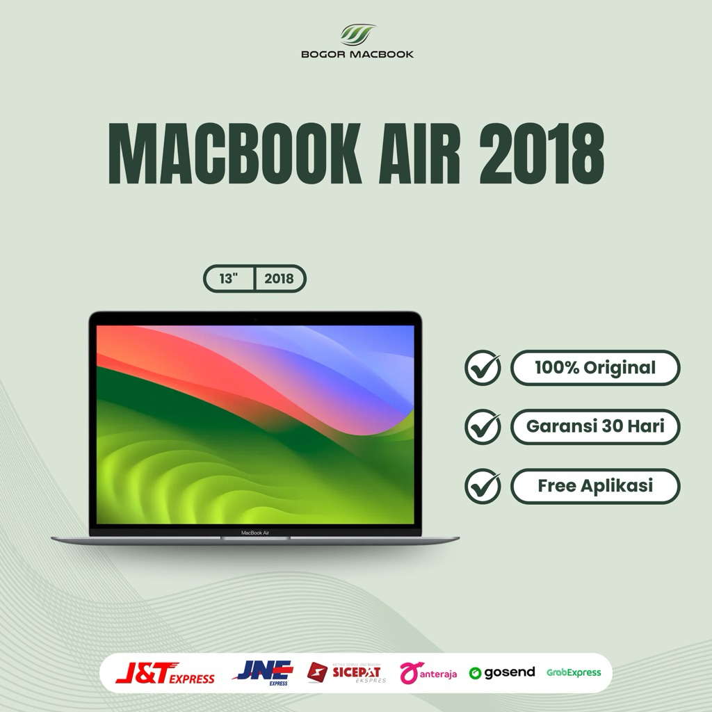 Macbook Air Retina 2018 (13 Inch) Intel Core i5 || Ram 8/128gb/ 256gb/ 512gb Second Original