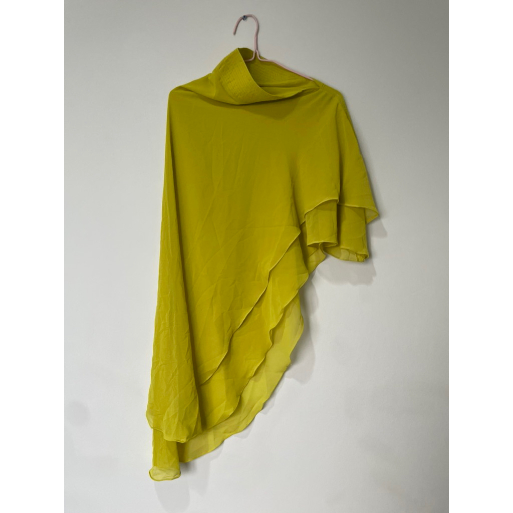 Jilbab Hijab Kerudung Khimar Warna Lemon Ceruty Babydoll Dua Layer Wanita Preloved