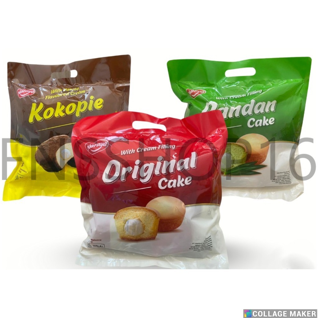 Naraya Muffin Cake 160g Kue Bolu Mini Muffin Isi Cream Aneka Rasa Original Pandan Kokopie Halal