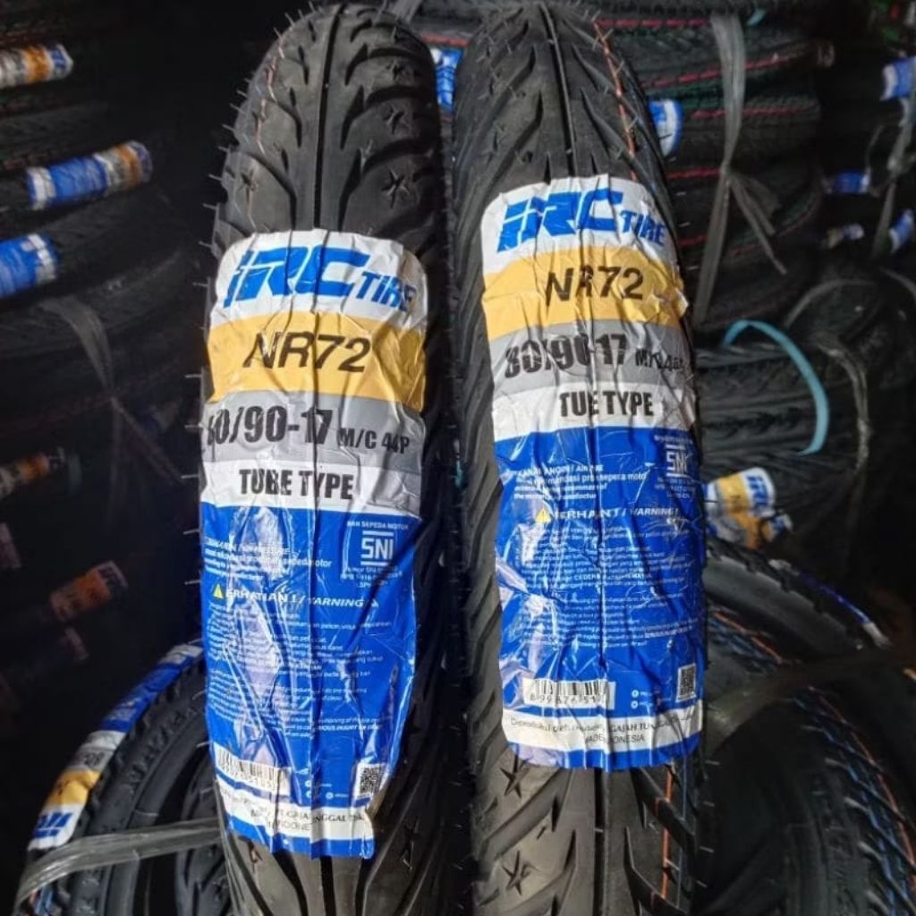 BAN LUAR IRC NON TUBLES NR 72 UKURAN 80/90-17 BAN BELAKANG IRC 80 /90-17  BAN BELAKANG MOTOR SUPRA J