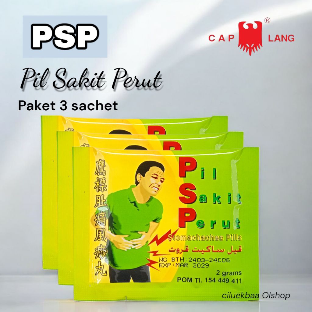 Paket 3 Sachet Pil Sakit Perut PSP pereda Perut Kembung
